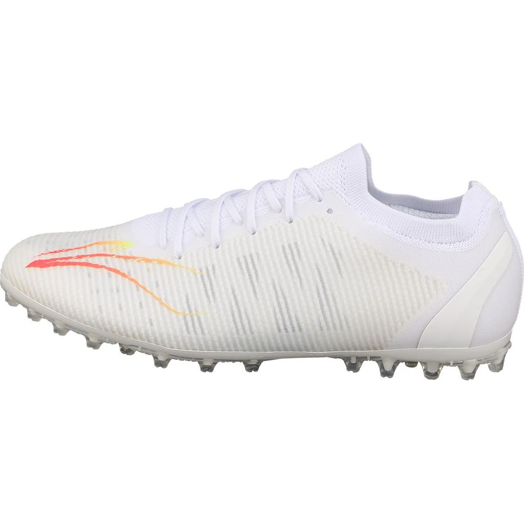 Li Ning Shadow MG Short Grass Football Shoes Fabric Shock Absorbing Wear Resistant Impact Resistant Men Football Shoes White ASFS001-1