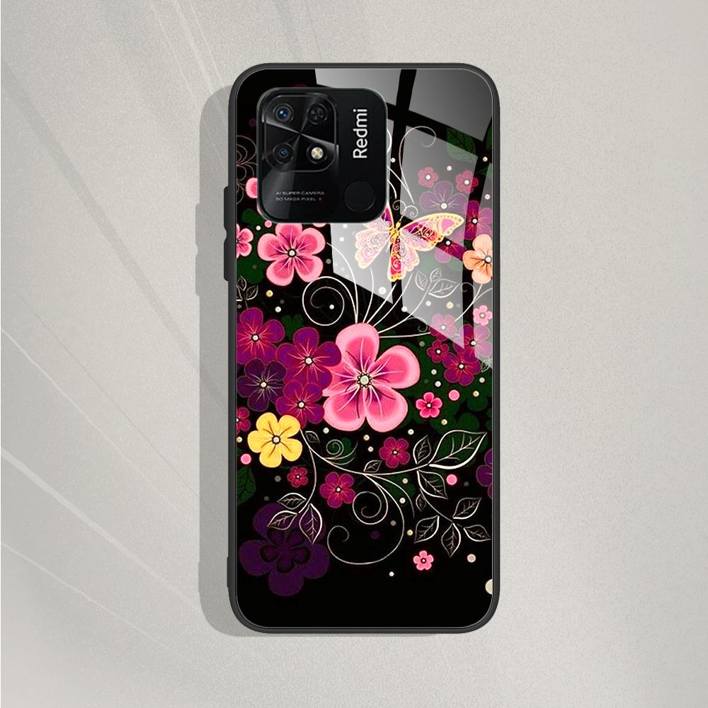 For Xiaomi Redmi 10C Case For Redmi 10C 2022 Cover Marble Painted Tempered Glass Case Fundas For Redmi 10c redmi10C Bumper Coque