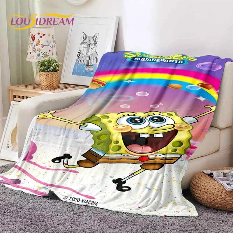Funny S-SpongeBob Patrick Star Cartoon Soft Flannel Blanket for Beds Bedroom Sofa Picnic,Throw Blanket for Outdoors Leisure Gift