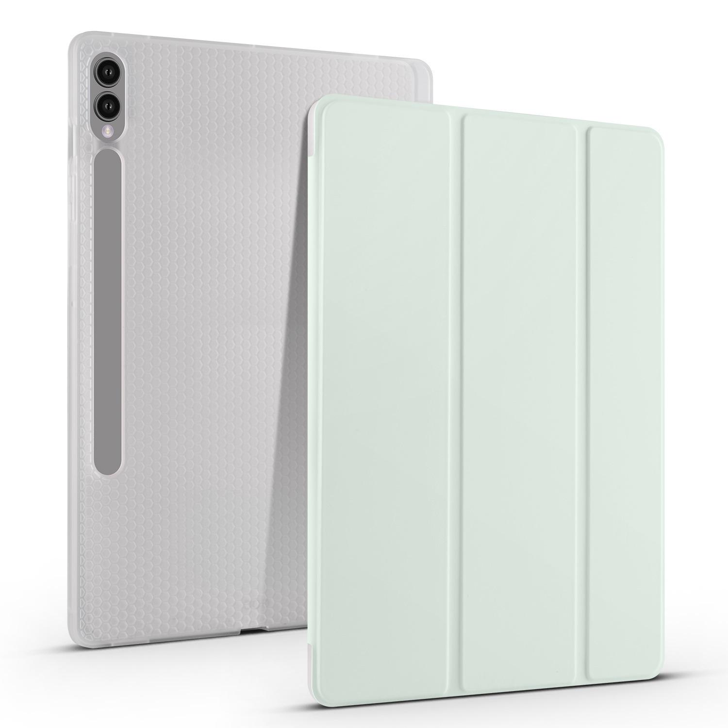 Étui pour Nouvelle Samsung Galaxy Tab S10 FE Plus 13.1'' S10 + 12.4 Pouces Transparent Mat Housse pour Tablette Veille Automatique avec Support pour S Pen Tab S10 FE Plus 13.1