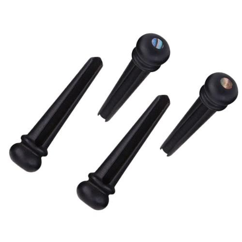 Set of 6 Natural Ebony Wood Guitar Bridge Pins, Lightweight and Easy to Use, for Guitar Replacement, Repair, and Modification