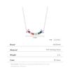 MODIAN 925 Sterling Silver Smile Square Rainbow Colorful Zirconia Pendant Necklace Fashion Neck Chain For Women Fine Jewelry