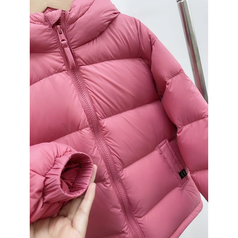 2-10Y Children's Solid Colour Down Jacket Boys and Girls Winter Warm Coat Baby Duck Down Coat Children Hooded