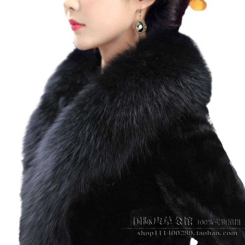 Add Extra Fat Women's Autumn and Winter Imitation Mink Fur Jacket Mother Dress Medium and Long Imitation Fox Hair