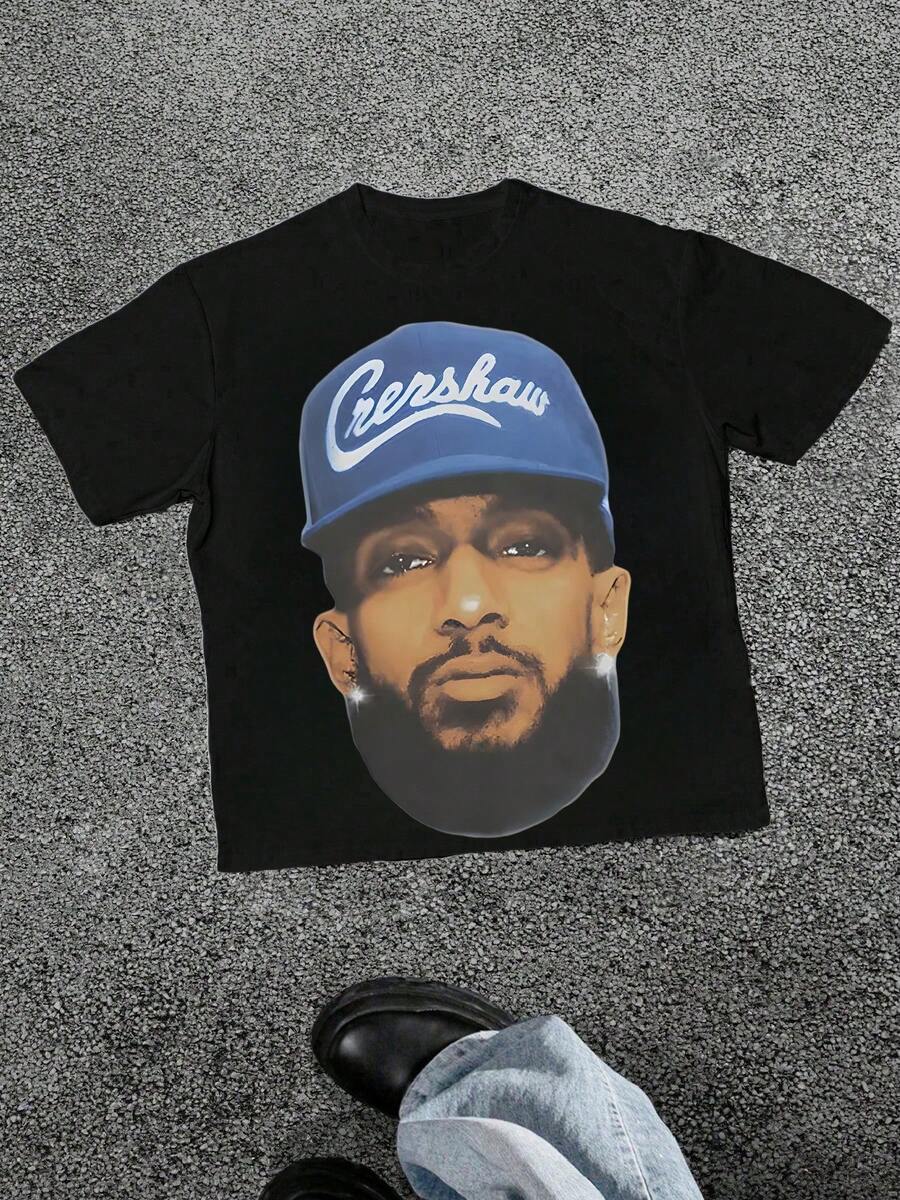 Men s Face Graphic Print T Shirt Hip Hop Legend 100% Cotton Tee Urban Style Casual Short Sleeve T Shirt S разноцветный
