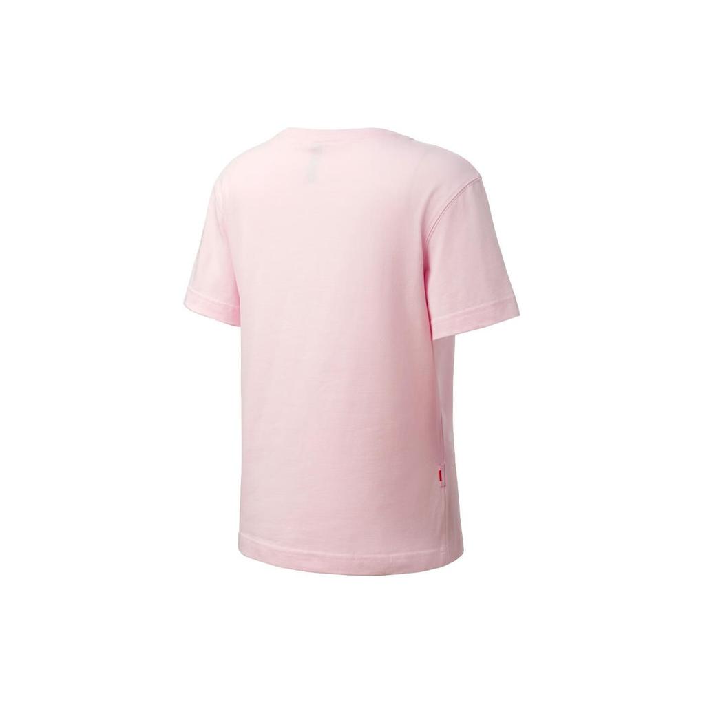 Adidas Solid Color Round Neck Casual Loose Fit Short Sleeve T-Shirt Women Tops Pink JE3573