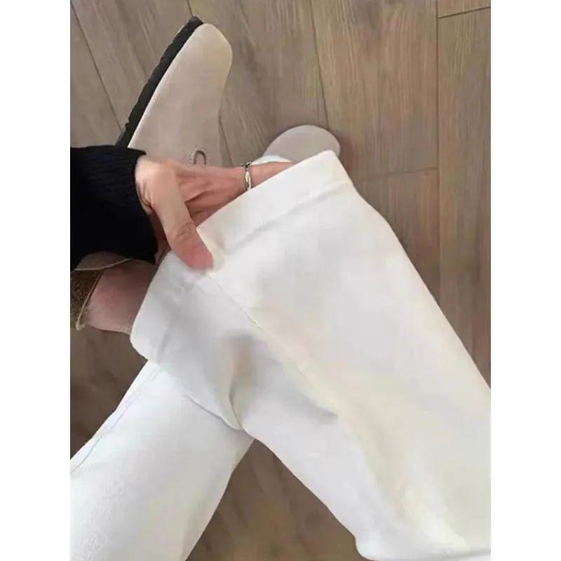 Jeans Blancos de Mujer de Cintura Alta Micro Acampanados Otoño/Invierno 2025 - Estilizadores, Pantalones de Campana Largos hasta el Suelo