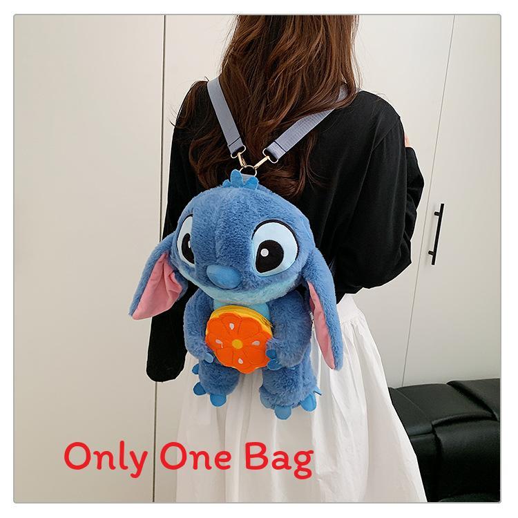 Soft Girls Cartoon Plush Backpack With Zipper Closure For Travel Casual