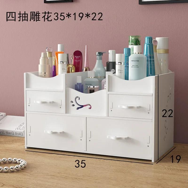 Large Dressing Table With Mirror And Drawer Storage Makeup Bedroom Furniture Desktop Storage Makeup Vanity Box Home Furniture