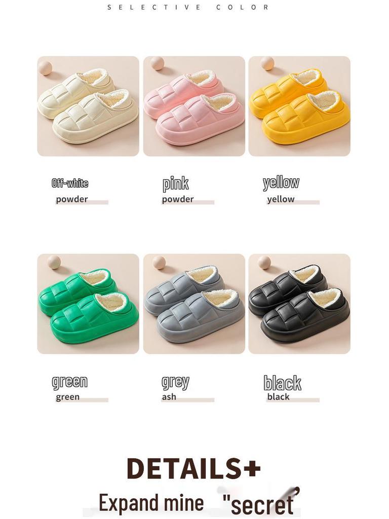 Winter Thick Sole Cotton Slippers, Indoor/Outdoor Unisex Warm Home Shoes