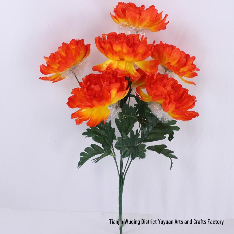 Qingming Festival Peony & Chrysanthemum Grave Decorations - Artificial Flower Ornaments for Tomb Sweeping