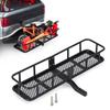 Rear Mounting Rack with Basket Black Spare Tire Storage Cargo