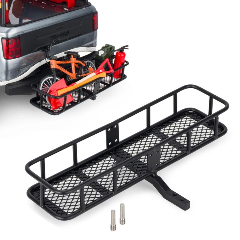 Rear Mounting Rack with Basket Black Spare Tire Storage Cargo
