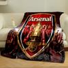 Arsenal Red Theme Designed Flannel Blanket for Bedroom, Living Room, Sofa, and Nap