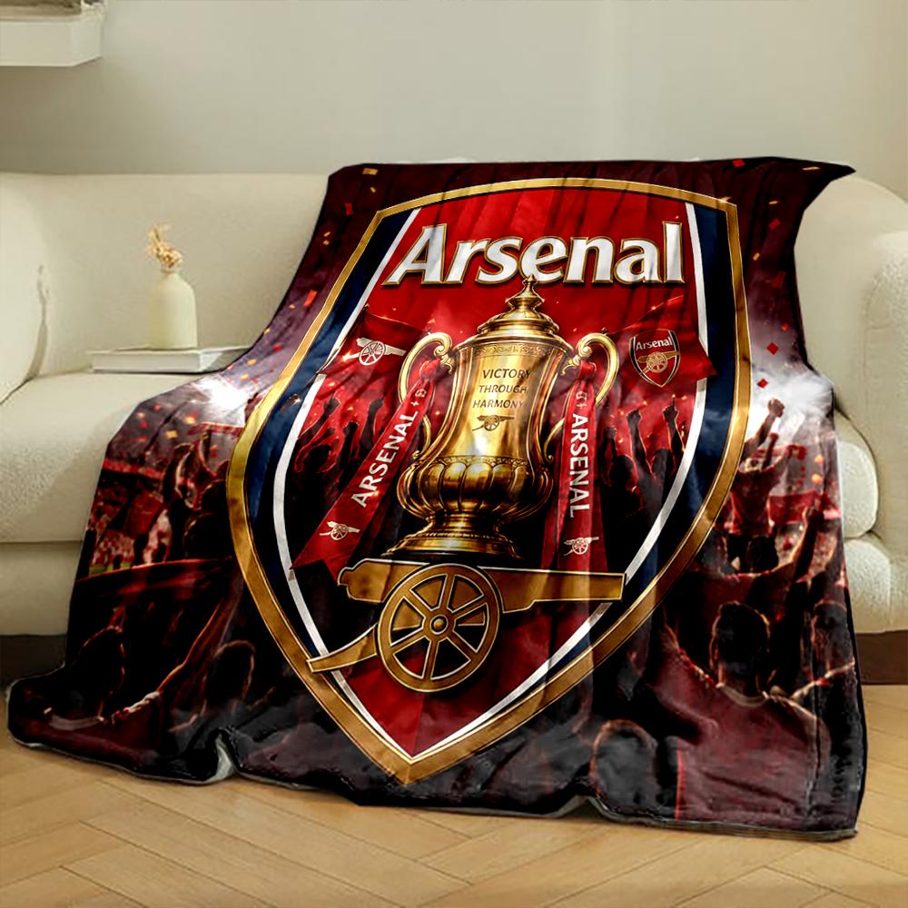Arsenal Red Theme Designed Flannel Blanket for Bedroom, Living Room, Sofa, and Nap