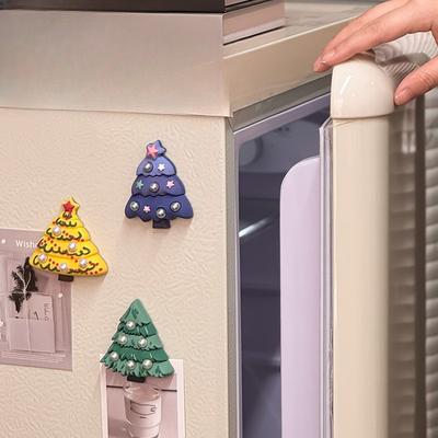 Christmas Fridge Magnet Decorative Tree Strong Suction Soft Magnetic, Christmas Eve Magnetic Suction Cartoon Magnetic