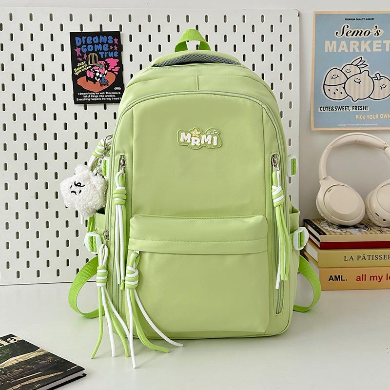 School bag for junior high school students, large capacity, versatile and sweet school bag, niche ins wind, light, simple and casual, high-value