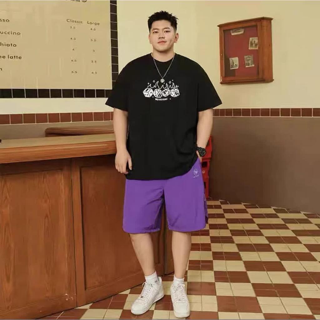 Fake two hundred matching stretch solid color fit wrinkle loose men's short-sleeved fashion short-sleeved top comfortable lightweight T-shirt