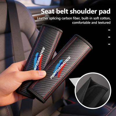 AAACF1 Car Seat Belt Shoulder Soft Safety Belt Protection Cover Anti-wear For Performance M Alpina M3 M5 iX iX1 iX3 iX6 iX7 G20