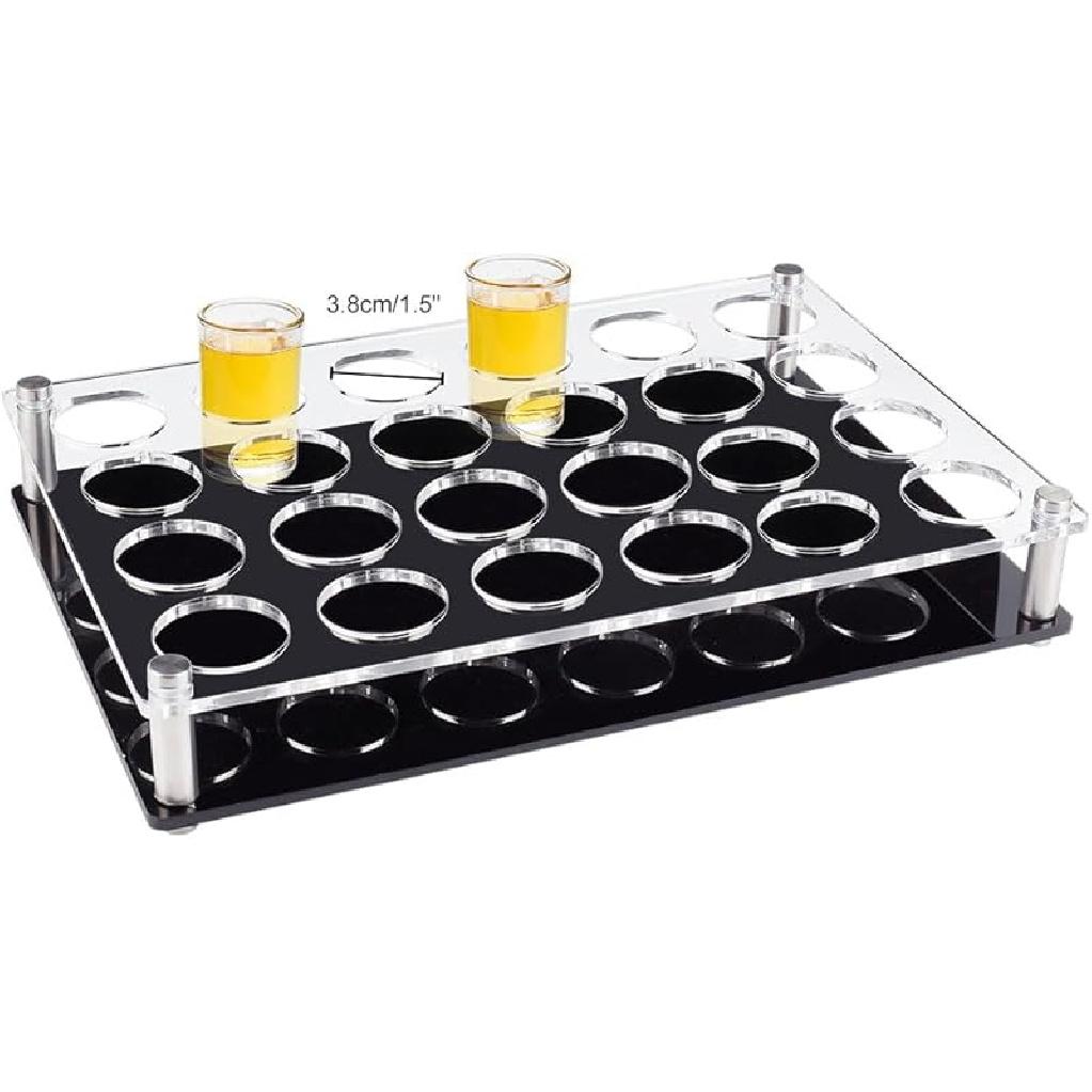 NBEADS 24 Shotglas-Tablett-Halter, Bar Acryl Shotglas-Halter Weinglas-Tasse Serviertablett Tassen-Organizer Shotglas-Display Bar-Zubehör für