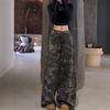 Women's Wide Leg Retro Camo Jeans - Spring/Autumn Casual Street Style