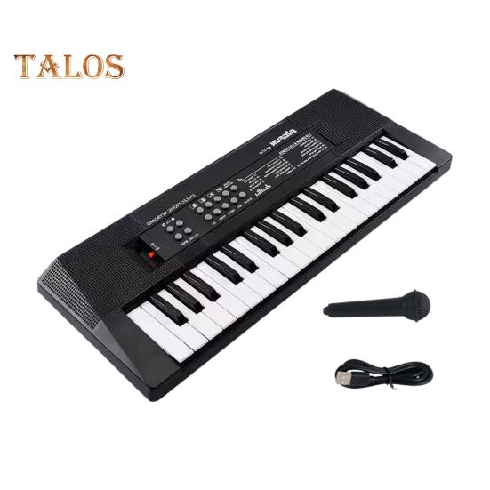 

Детская электронная пианино-клавиатура с микрофоном, 37 клавиш, многофункциональный музыкальный инструмент, игрушка для малышей, мальчиков и девочек, питание от USB-батарейки, обучающая чёрный