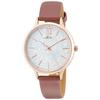 Fieldwork Women's Analog Watch, Ripia, Pink Gold with Floral Pattern and Leather Strap, Brown, GY045-4