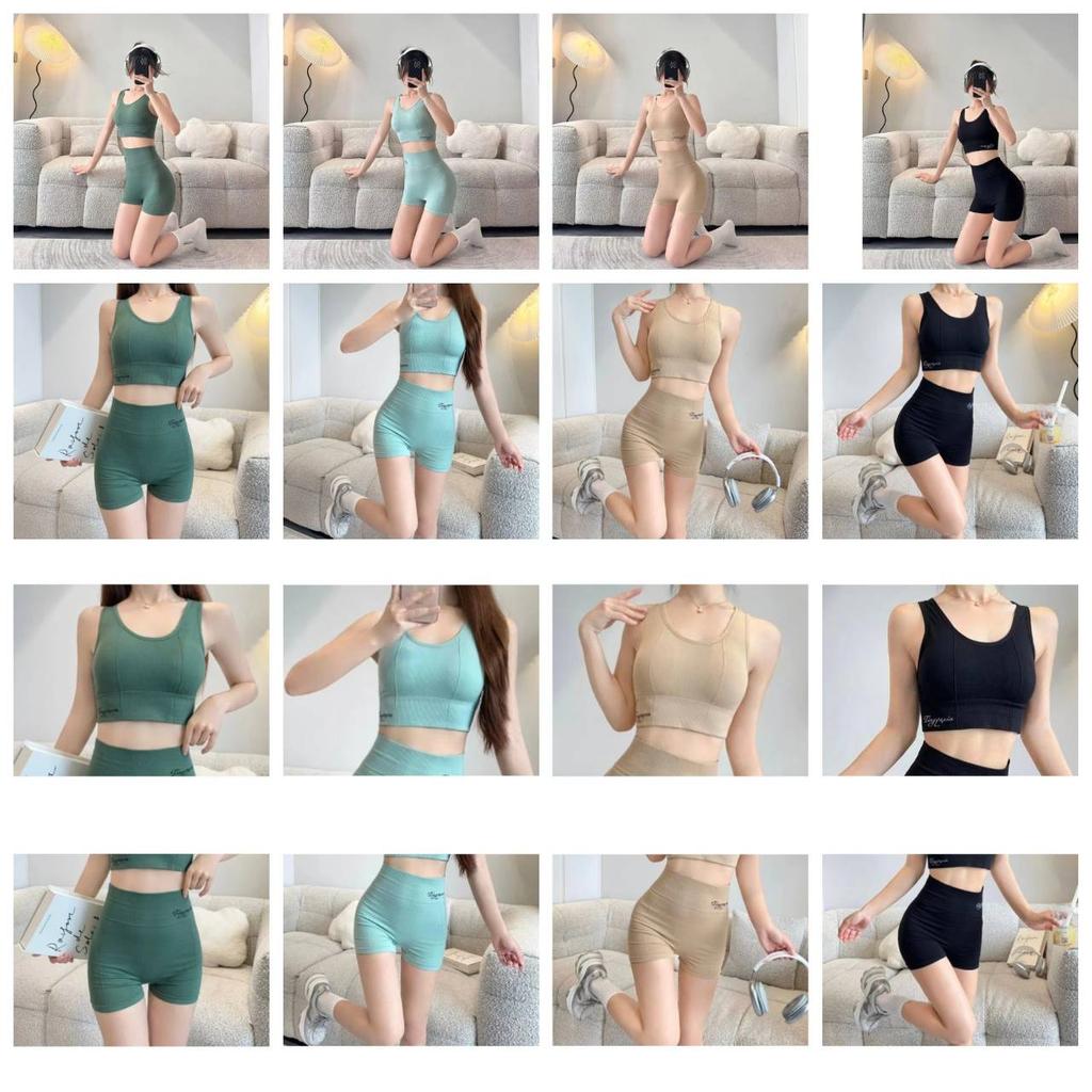 Women Top Sport Bra Tank Shorts Set Yoga Muay Thai Boxing Exercise Training Pilates Fitness Workout Sportwear Gym Quick Dry Stretch Fabric