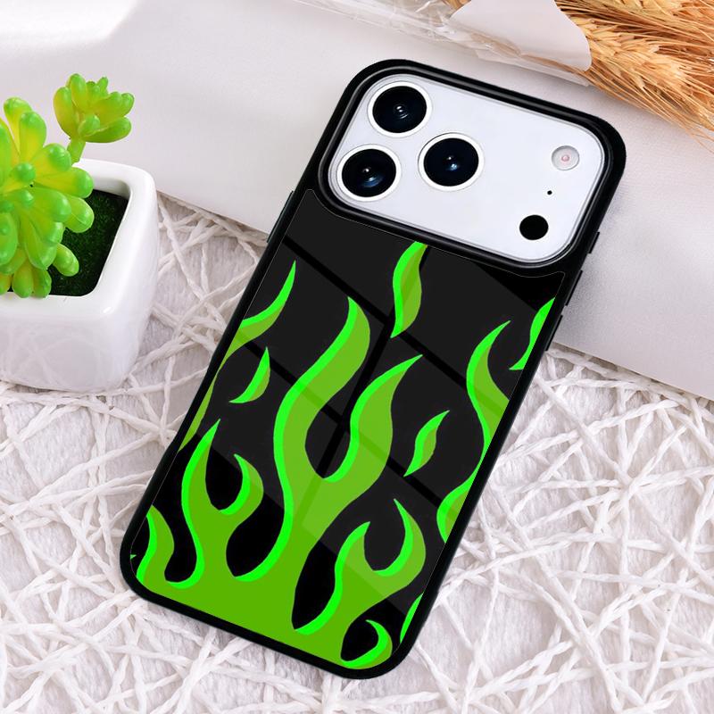 Flame Painted Fire Pattern Phone Case for iPhone 17 Air 16 15 11 12 14 13 Pro Max Shockproof Cover