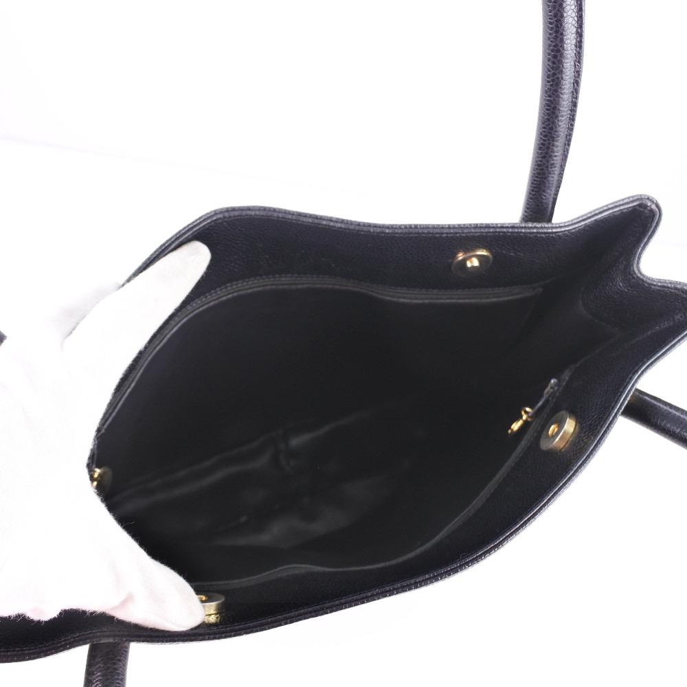CHANEL Tote Bag black Caviar skin Women Used