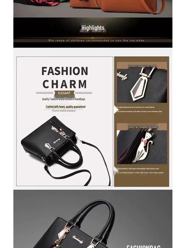 Borsa a Mano Elegante da Donna Stile Hong Kong – Borsa a Tracolla e a Spalla di Grande Capacità