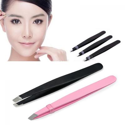 Professional Slant Beauty Makeup Tools Stainless Steel Eyebrow Tweezer Hair Removal
