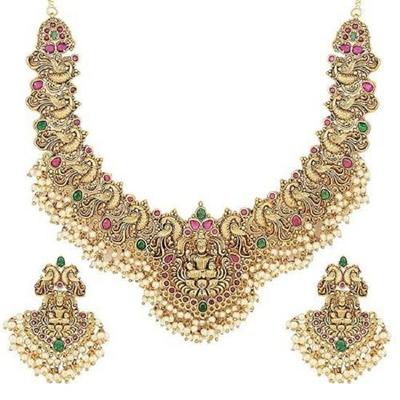 Latest Stylish Fancy Pearl Choker Traditional Jewellery Set for Women | Temple Necklace Set | Festive Wedding Party Necklace