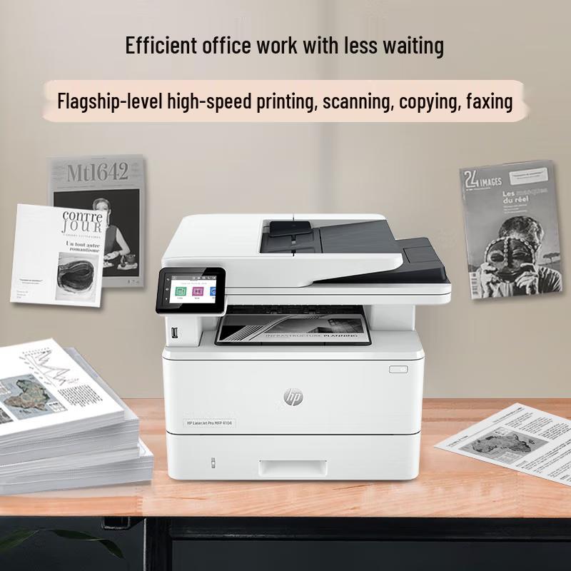 HP 4104fdw Wireless Monochrome Laser MFP with Fax CN plug (adapter included)