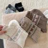 Flower Bud Bubble Wool Socks Thickened Warm Pile Socks Korean Bow Socks Mid-Tube Socks