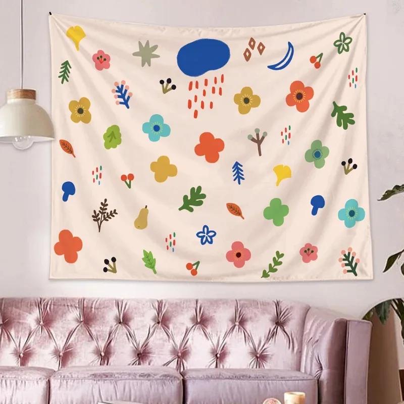 Simple Floral Background Tapestry Bedroom Living Room Tapestry Home Wall Decoration Tapestry