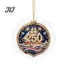 Office Christmas Holiday Decor 250th Anniversary Acrylic Hanging Ornament, Double Side Printed Festive Indoor Outdoor Seasonal Ornament for