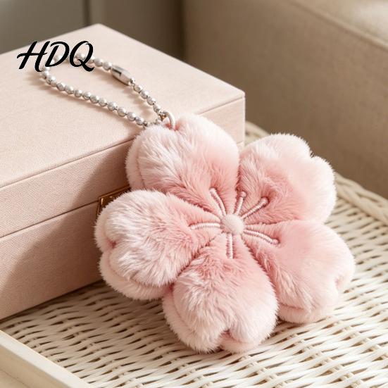 Tote Bag Keychain 1/2/3Pcs Pendant Soft Plush Cherry Blossom Design Key Chain