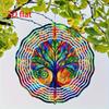 Vibrant 2D Flat Tree of Life Wind Spinner - 8-Inch Multicolor Outdoor Garden Decor, Durable Plastic Windmill for Patio, Lawn & Yard, No Electricity