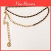 Korean Style Doublelayer Womens Leather Waist Chain With Metal Hook And Portrait Charm