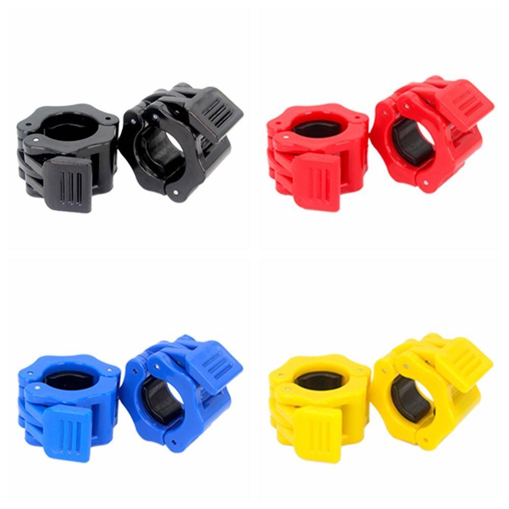 1 Pair 25/30mm Fitness Barbell Clamps Hexagon Barbell Collars Colorful Dumbbell Spin Lock  Barbell