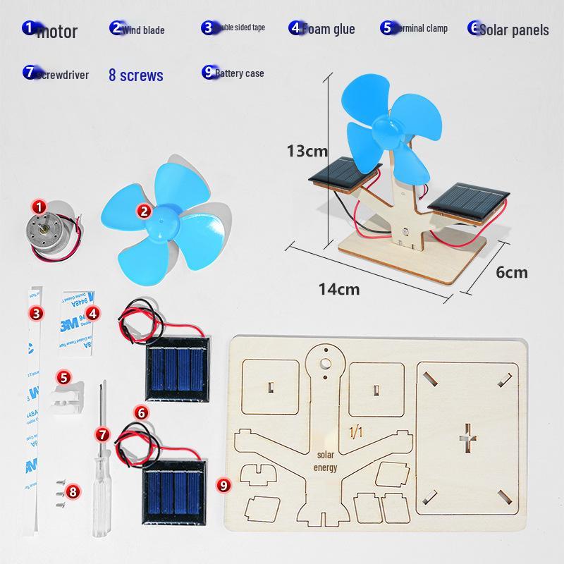 DIY Solar Fan Wooden Science Experiment Kit - Ideal for Cultivating Interest In Technology
