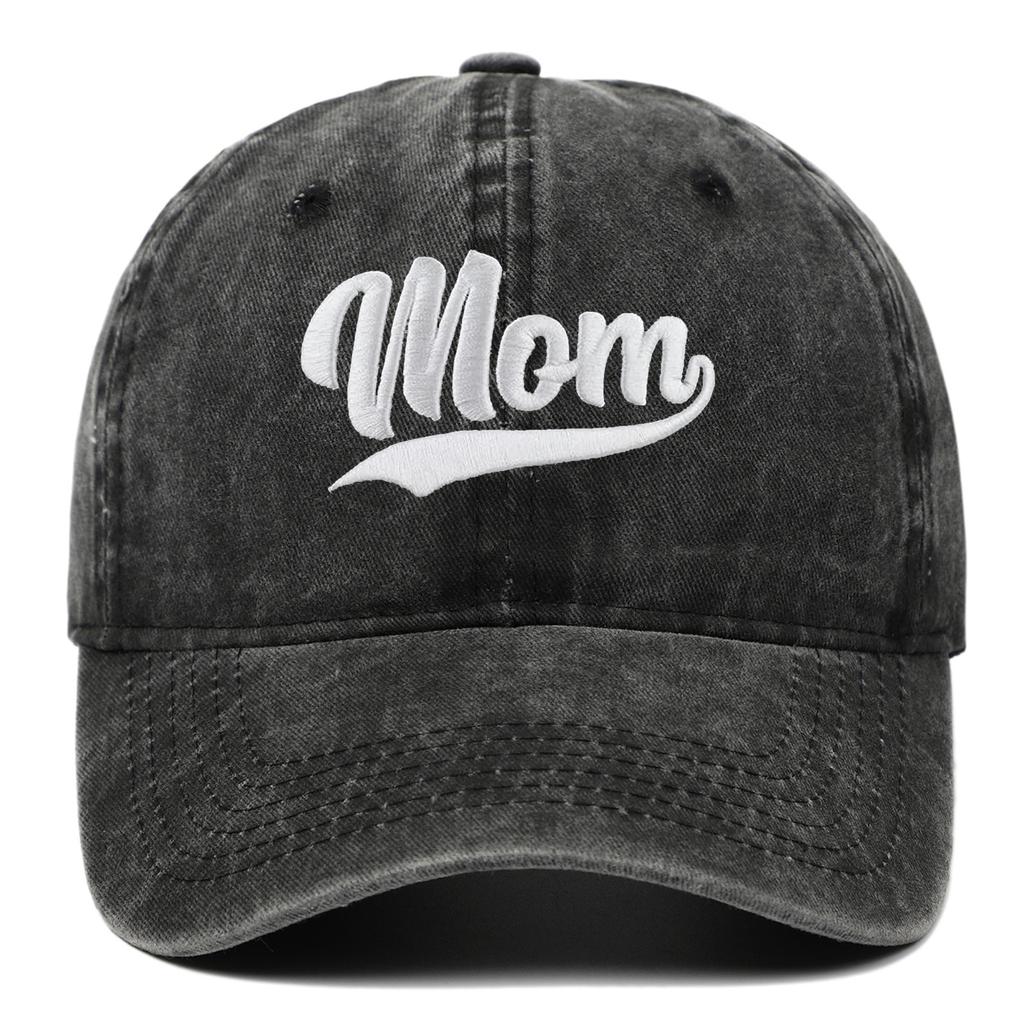 Brev Pappa Mamma Broderad Tvättad Mjuk Topp Basebollkeps Fars Dag Mors Dag Presenthatt