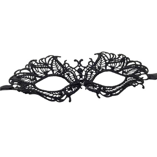 Krajková dutá černá oční maska různé styly maškarní oční maska halloweenské potřeby