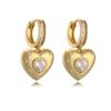 HECHENG,New Rainbow CZ Huggie Hoop Earrings for Women Gold Plated Crystal Heart Star Drop Earring Statement Fashion Zircon Gift