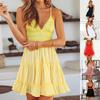 Spring Summer Women's Sexy Lace Cami Dress - Backless Bow Tie Princess Dress with Slim Fit Waist and Short Skirt