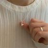 White Copper-Plated Silver V-Shape Necklace - Korean Style, Irregular Design, Simple Cold Style