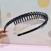 Simple Black Plastic Headband for Women, Versatile, Suitable for Washing Face, with Teeth To Press Hair, Non-slip Headband/hair Clip