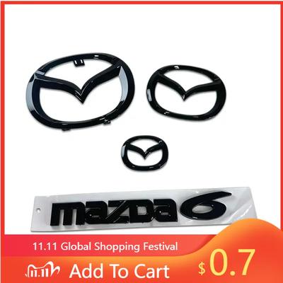 2025 Hot Plastic Car Front Trunk Emblem for Mazda 6 Mazda6 Steering Wheel Badge 3D Body Replaced Sticker Rear Tail Refitting Dec