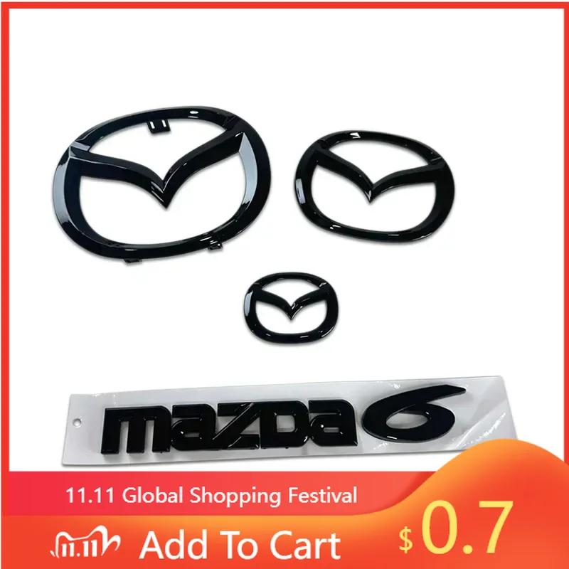2025 Hot Plastic Car Front Trunk Emblem for Mazda 6 Mazda6 Steering Wheel Badge 3D Body Replaced Sticker Rear Tail Refitting Dec